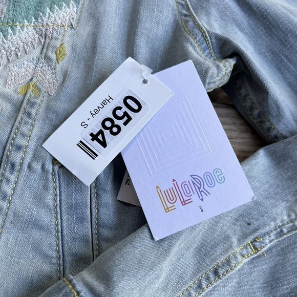 Lularoe‎ Harvey Denim Jean Jacket Womens Size Small NWT Native American/ Aztec - Picture 3 of 11